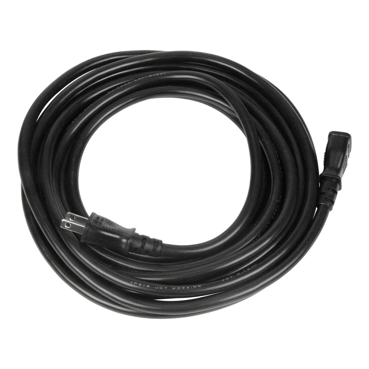 Kowa 1-Outlet Extension Cord, 12A, Made in Japan, blk