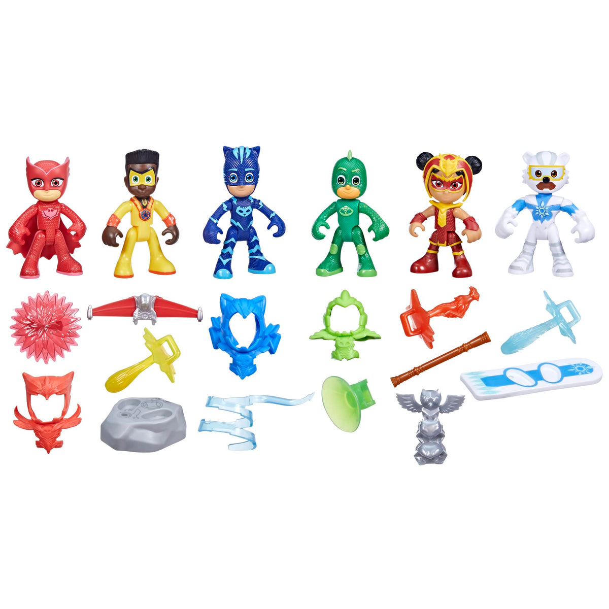 PJ Masks Power Heroes Meet The Power Heroes Figure Set with 6 Figures and 14 Accessories, Preschool Toys for Kids 3 Years and Up