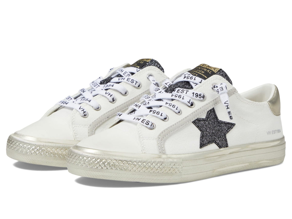 VINTAGE HAVANA Women's Alive Sneaker, White/Black/Gold, 10
