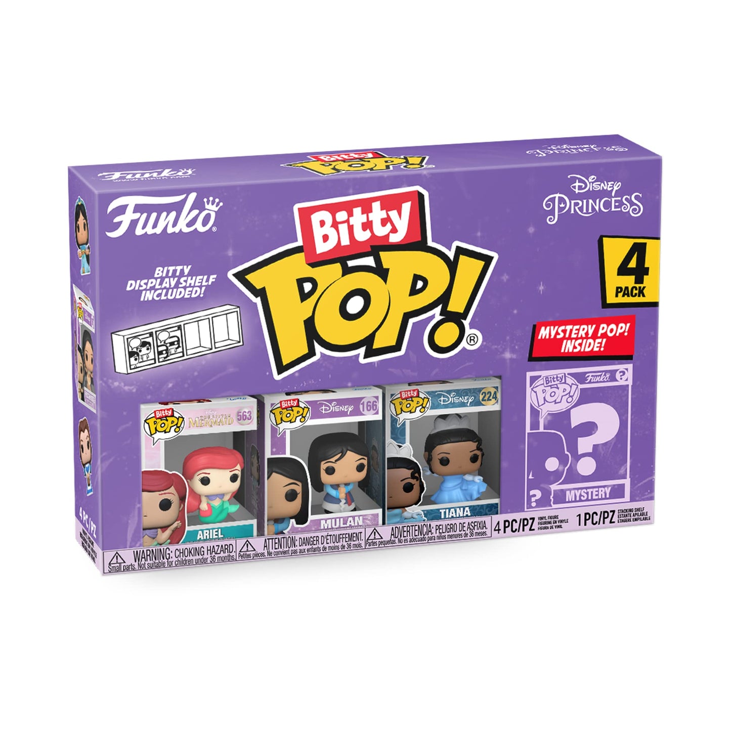 Funko Bitty POP! 4 Pack: Disney Princess - Ariel, Mulan, Tiana + Mystery