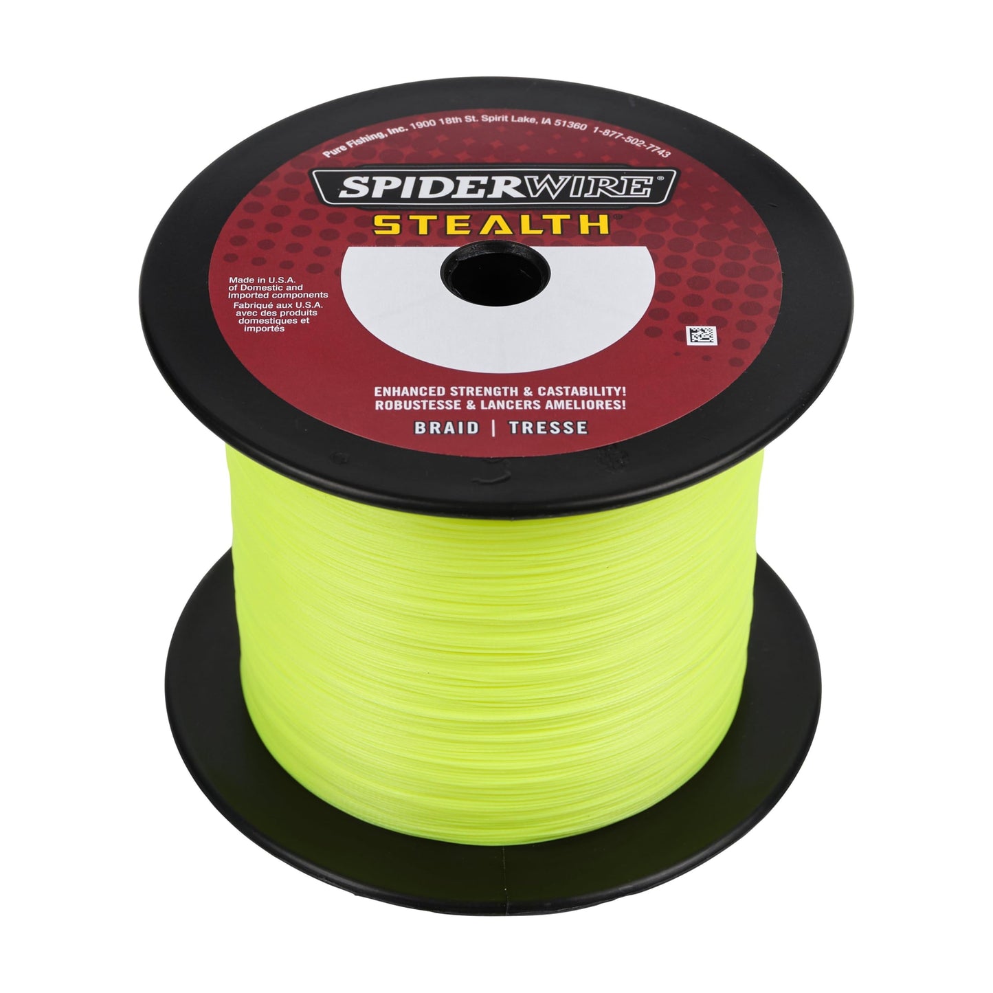 SpiderWire Stealth® Superline, Hi-Vis Yellow, 10lb | 4.5kg, 1500yd | 1371m Braided Fishing Line, Suitable for Freshwater and Saltwater Environments