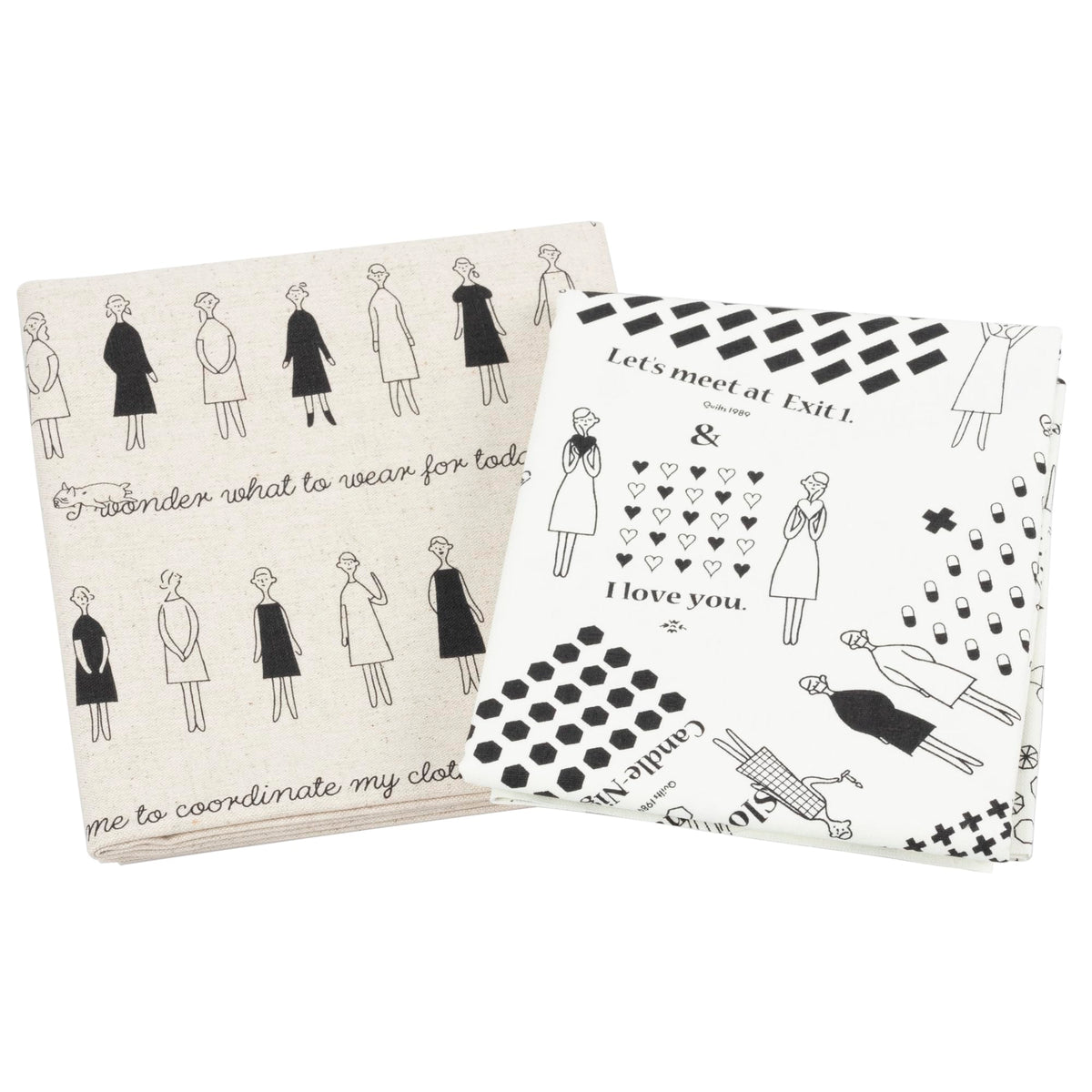 LECIEN 100 Neesan Cut Cloth 19.7 inches (50 cm) x 2 Cards Pattern (White) Border Pattern (Linen Color) 80% Cotton 20% Linen No. 220210