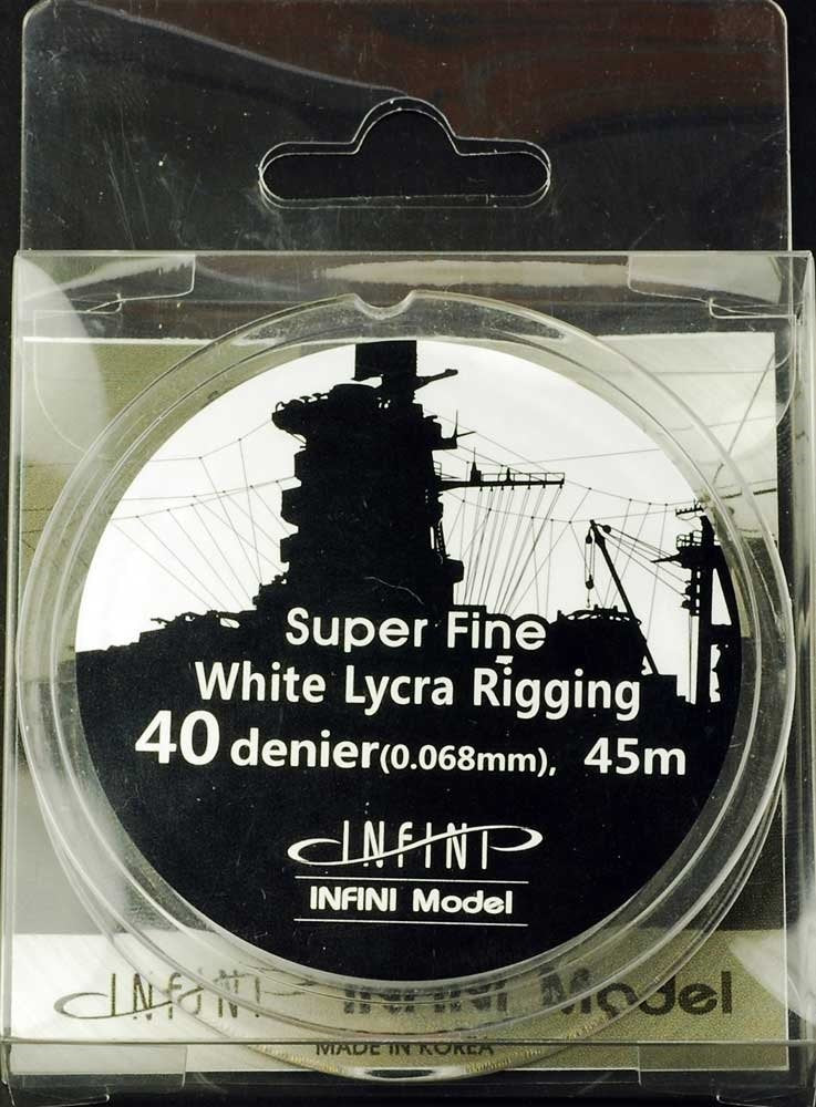 Superfine rigging (0.068 mm x 45 m in diameter white 1/700-1/350 for)