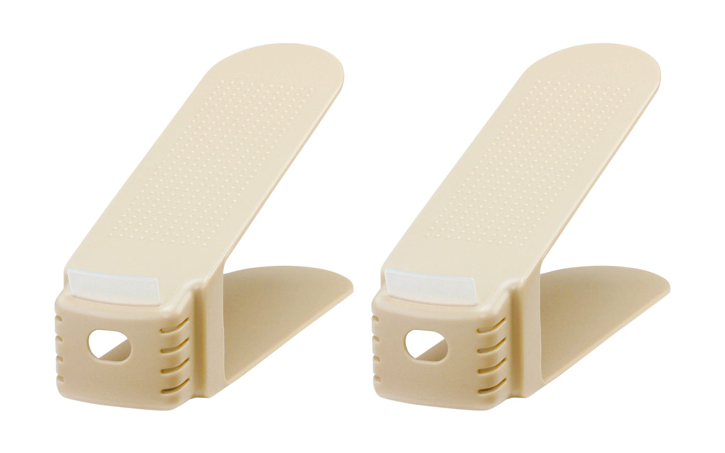 Like-it Shoe Storage, Slim, 2-P, Width 3.1 x Depth 10.2 x Height 5.3 inches (8 x 26 x 13.5 cm), Beige, Made in Japan, Space Saving, Double Storage Capacity