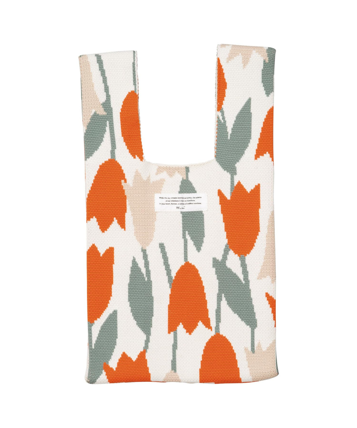 [2024] Wpc. Patterns Knit Tote Bag, Blooming Tulip Red, Machine Washable, Women's, Floral Pattern, Stylish, Cute, Travel, Mini Bag, Portable, Gusset, Trend, Shiny, Fashion, W146-331-204