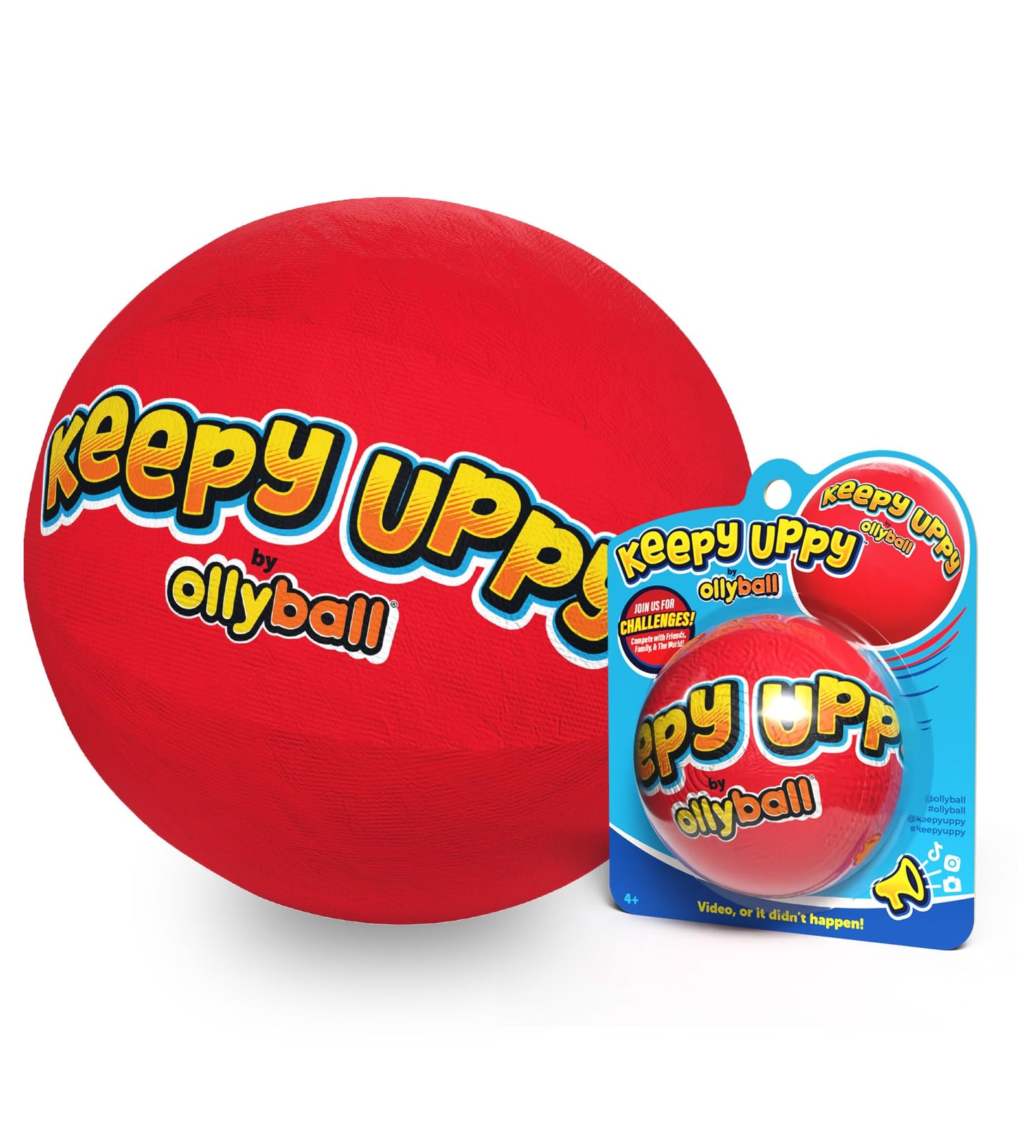 Ollyball Keepy Uppy – Patented Indoor Play Ball & Kickball for Kids | Soft Safe Re-Inflatable Olly Ball for Active Indoor Fun, Games & Activities Indoor Ball, Keepy Uppy Game for Families