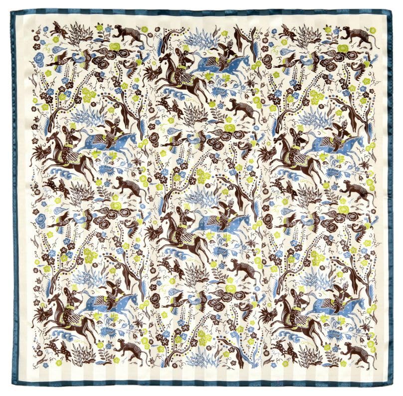 Hitoto Yamamoto Shoten Silk Road Chisasa Pattern Scarf, Yamato Chisa, Off [1834-A], Made in Japan, Japanese Pattern, Inbound Souvenir