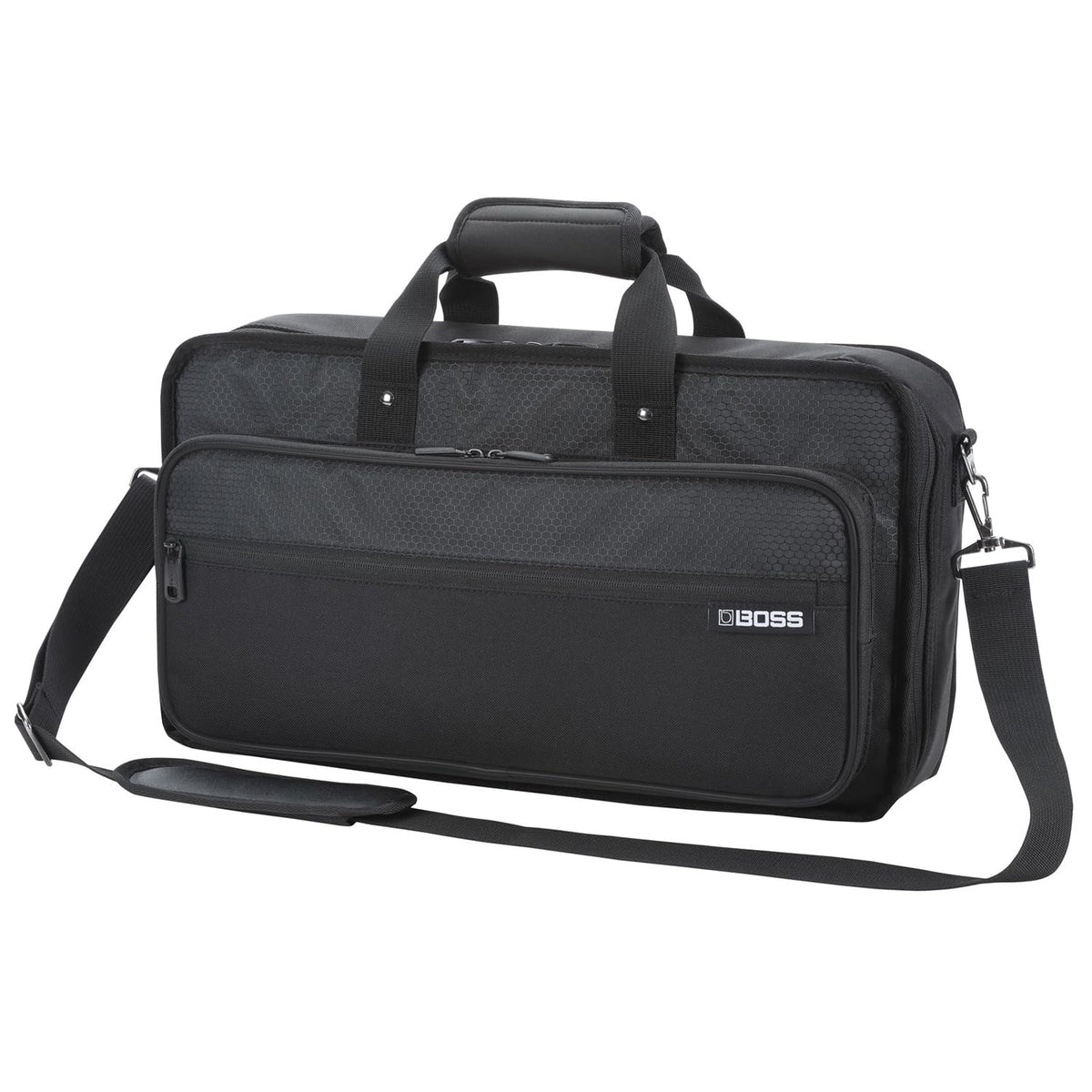 BOSS CB-BM-M Lightweight Multi-Effects Unit Carrying Case with Polyester Exterior, Soft Micro-Fleece Interior, Detachable Shoulder Strap, and Rugged Zipper Pull (Medium, Black)