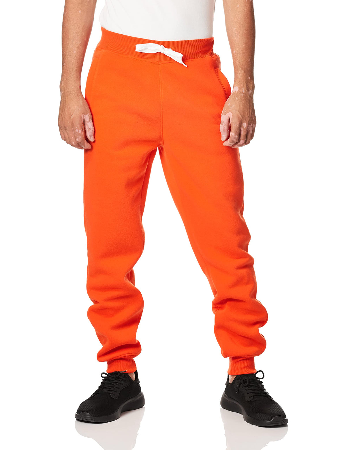 Southpole Fleece Joggers for Men with Pockets, Orange, XL