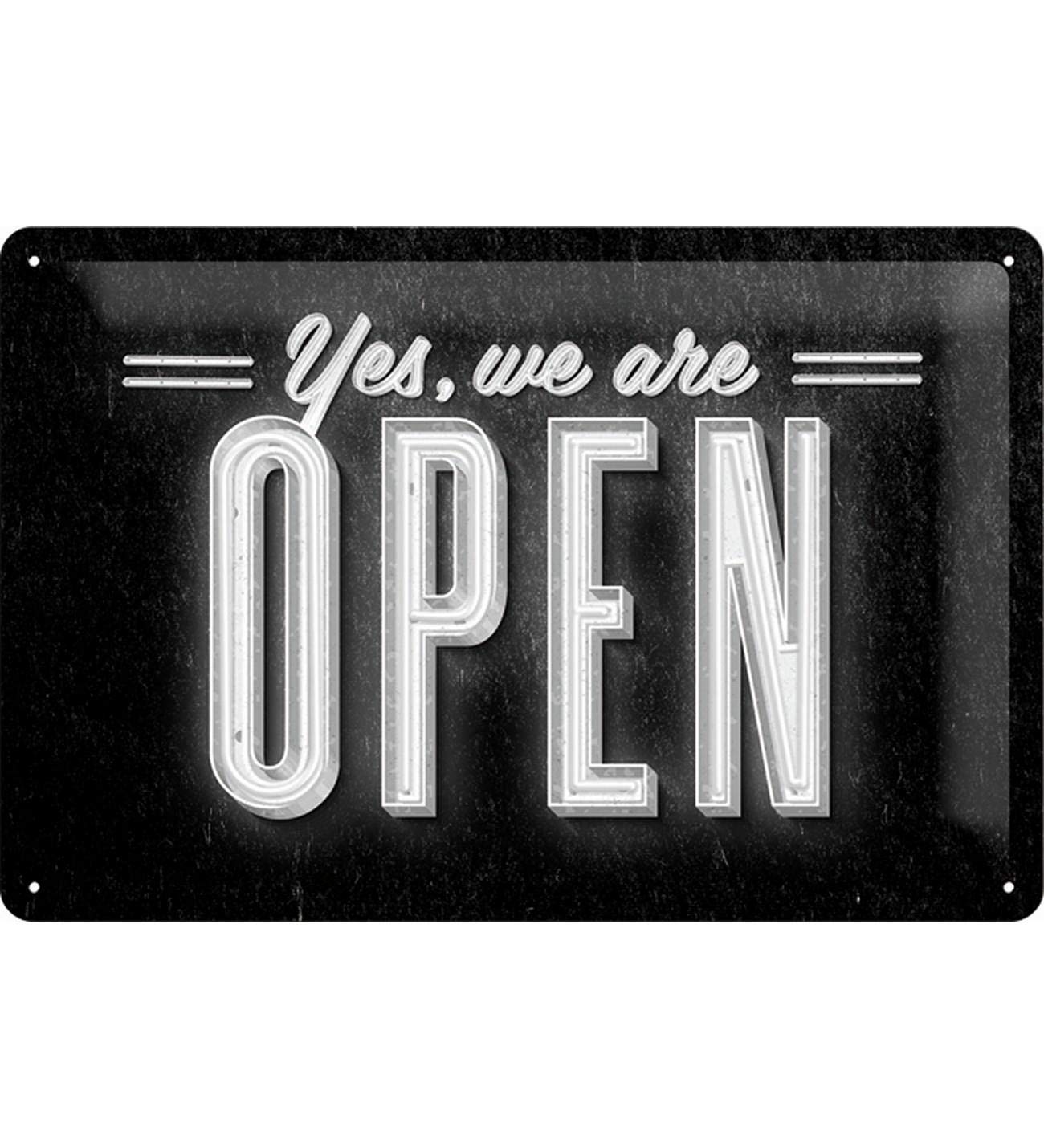 Nostalgic-Art 20 x 30 cm 22211 Achtung-Yes, we are Open, Tin Sign, Colourful