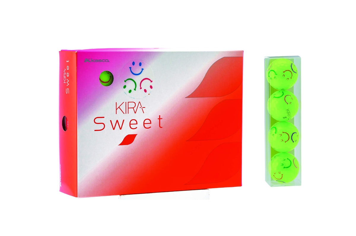 キャスコ(Kasco) Casco Women's KIRA Sweet Golf Balls with Character Marks, Set of 4, Lime