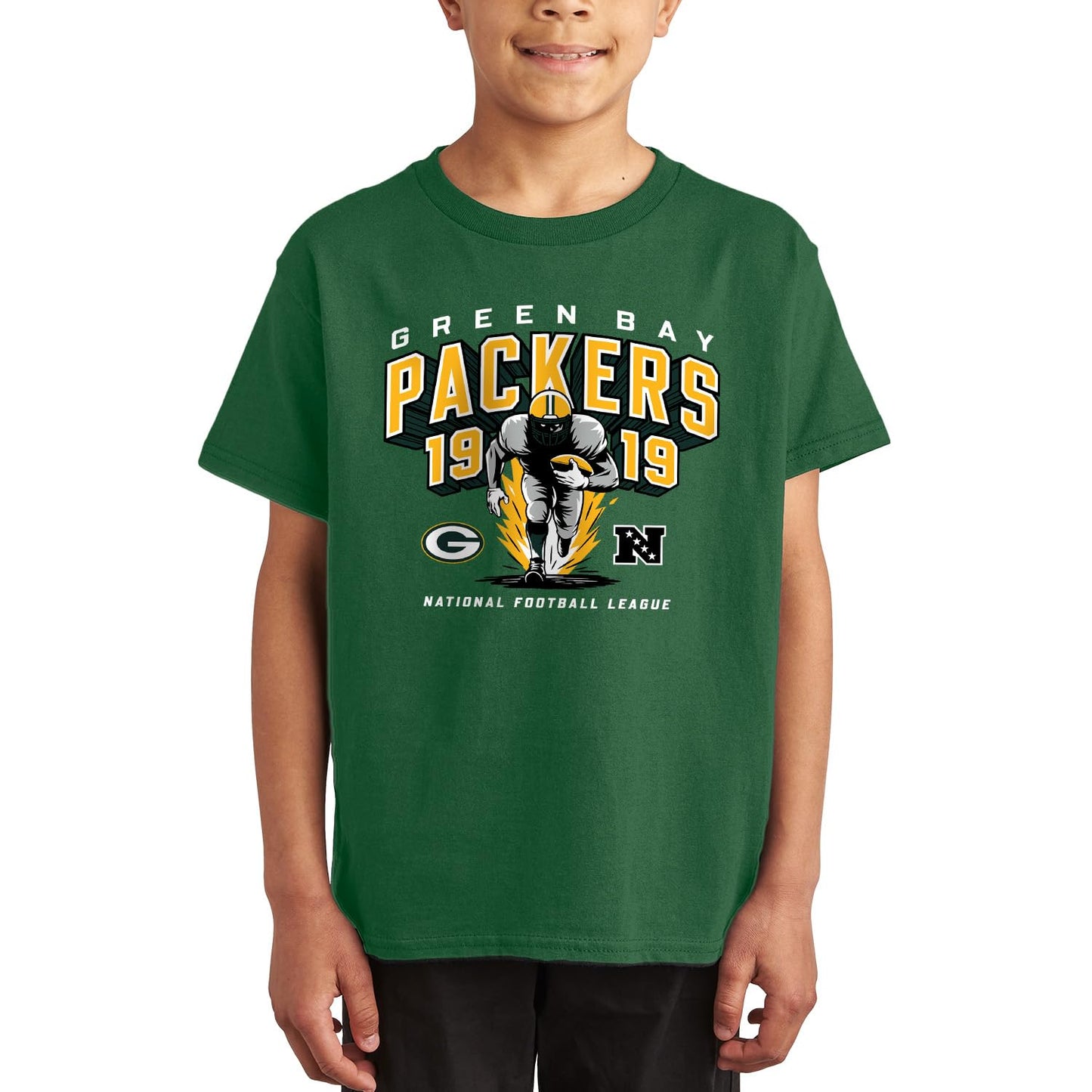 Junk Food NFL - Green Bay Packers Halfback Blast Kids SS T-Shirt