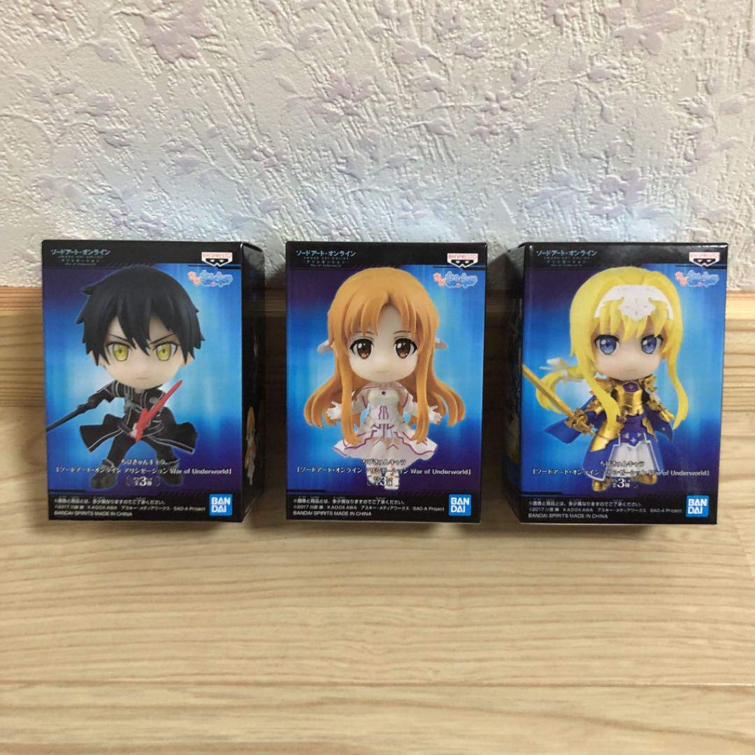 Banpresto Chibikyun characters SAO War of Underworld Figure Figurine 6cm 3set