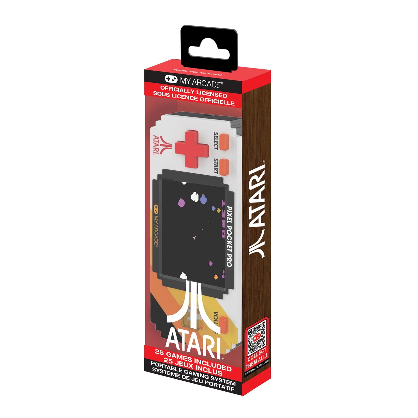 My Arcade Atari Pixel Pocket Pro: Preloaded Handheld, 25 Atari 2600 Games, Keychain Arcades