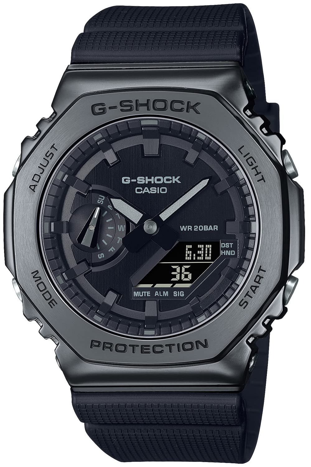 Casio GM-2100BB-1AJF [G-Shock (G-Shock) Metal Covered Series Blackout] Watch Imported from Japan Feb 2023 Model, Black, Mens, Black, Modern