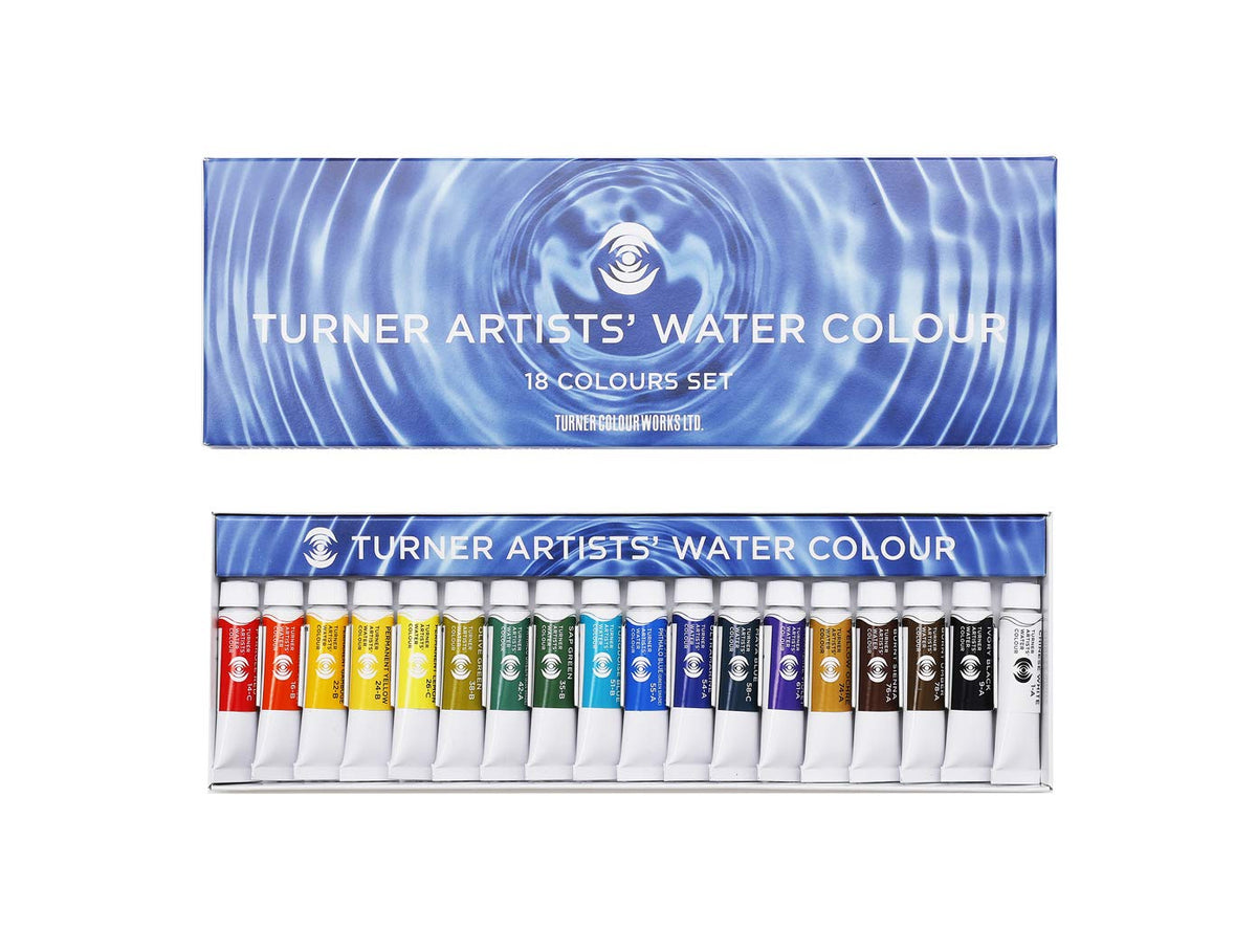 Turner WT00518C Transparent Watercolor, 18 Color Set, 0.2 fl oz (5 ml)