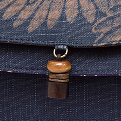 Indigo & Persimmon Dyed "Macaron" 2-Way Pochette