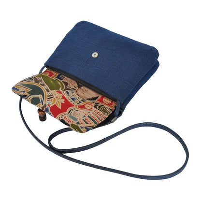 Indigo & Persimmon Dyed "Macaron" 2-Way Pochette