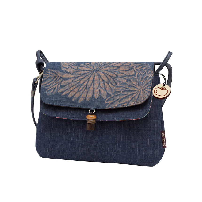 Indigo & Persimmon Dyed "Macaron" 2-Way Pochette
