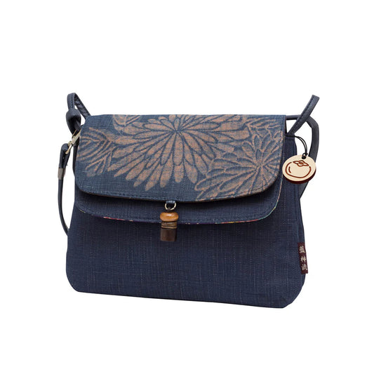 Indigo & Persimmon Dyed "Macaron" 2-Way Pochette