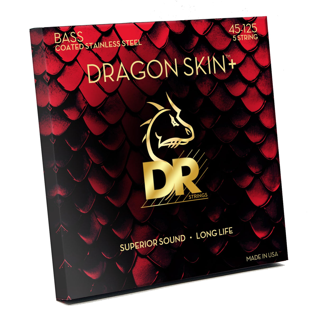 DR Strings Bass Guitar Strings | DRAGON SKIN+ Coated Stainless Steel | DBS5-45 | Superior Sound with Comfortable Feel & Long Life | 5 String Medium 45-125 (DBS5-45)