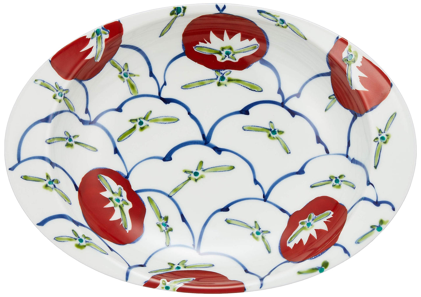 有田焼うつわ紀行(Aritayaki Utsuwa) Arita Ware T4071 Unchiyama Kiln Curry Plate, Large, Tomato