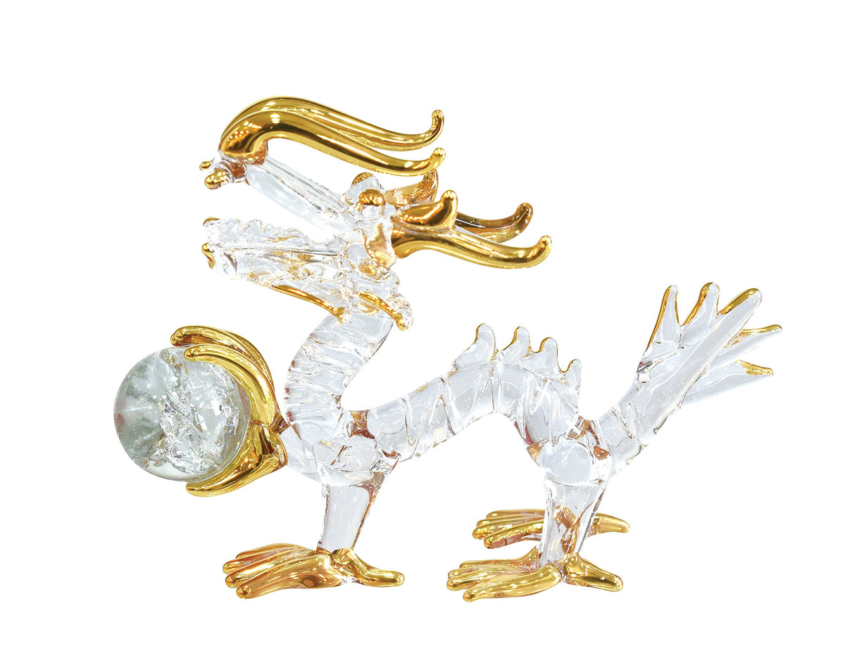 Folkart Handmade Glasswork Feng Shui Purifying Ball Dragon 2"