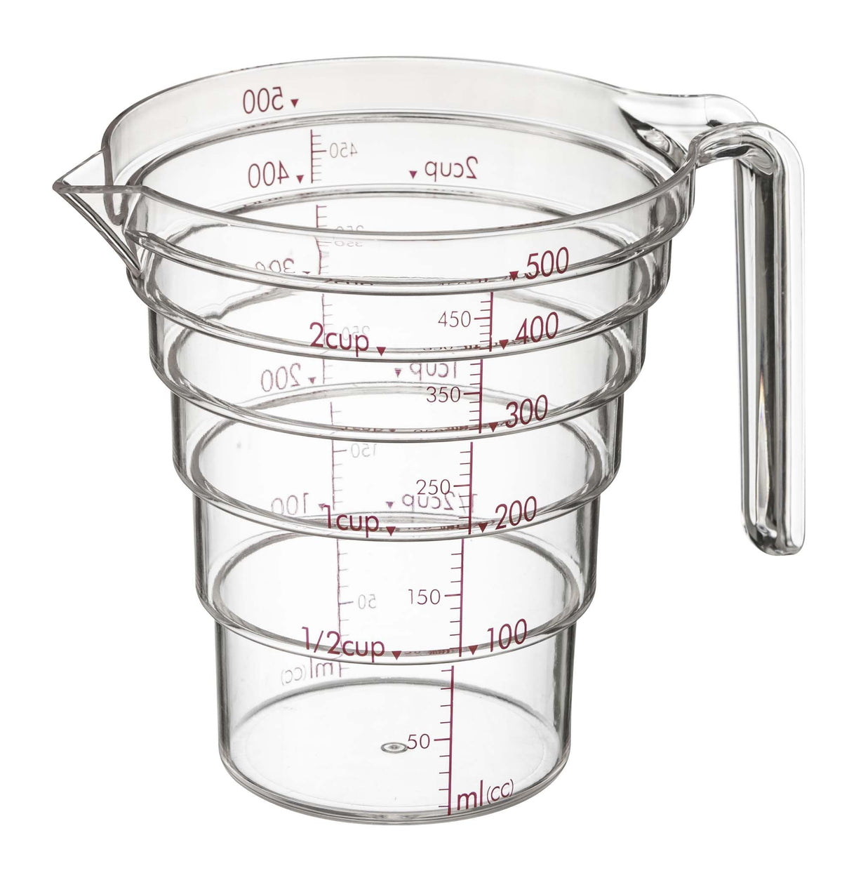 Yamazaki Industries 2698 Tiered Measuring Cup, 16.9 fl oz (500 ml), Clear