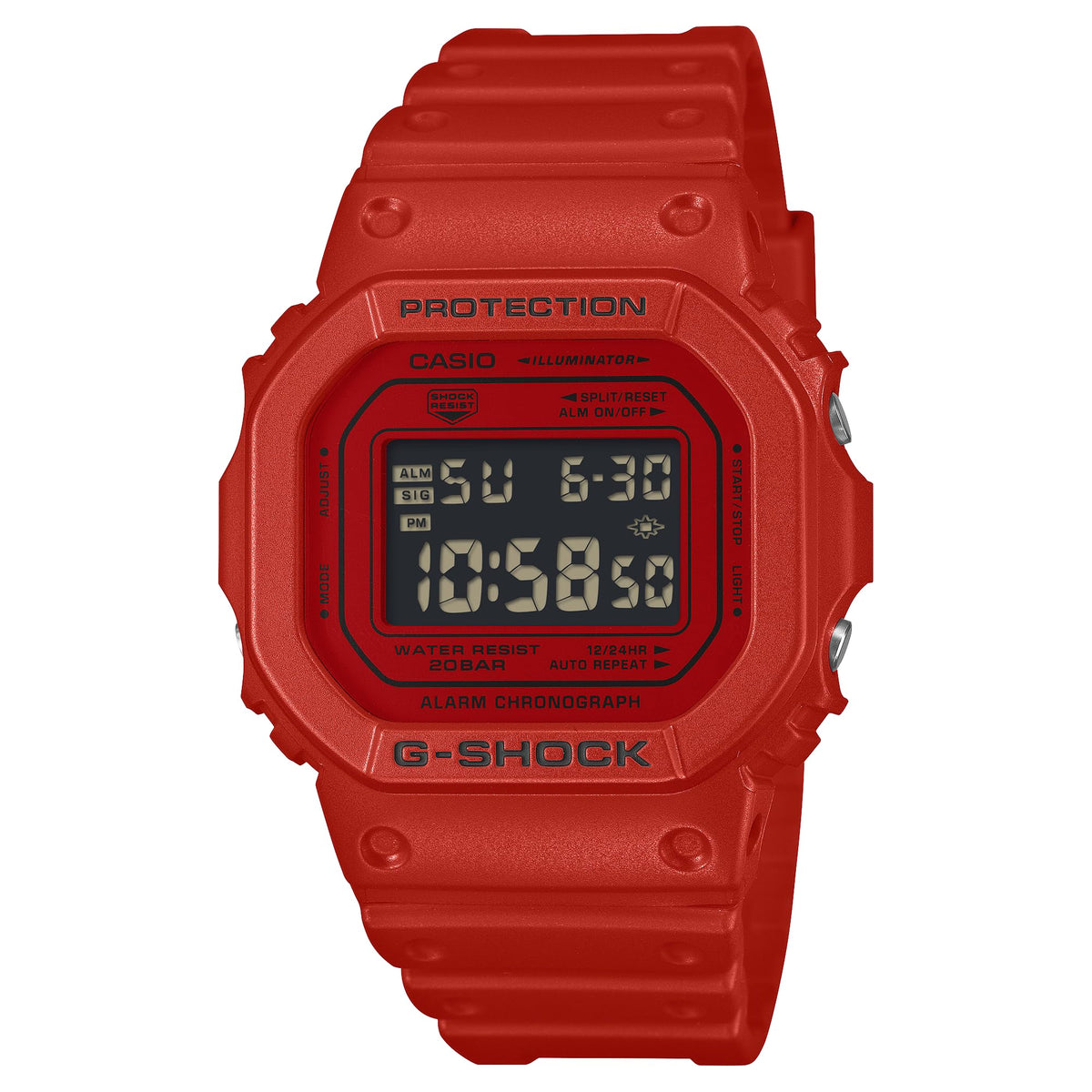 Casio G-Shock Square Digital Red Resin Watch DW5600RRB-4