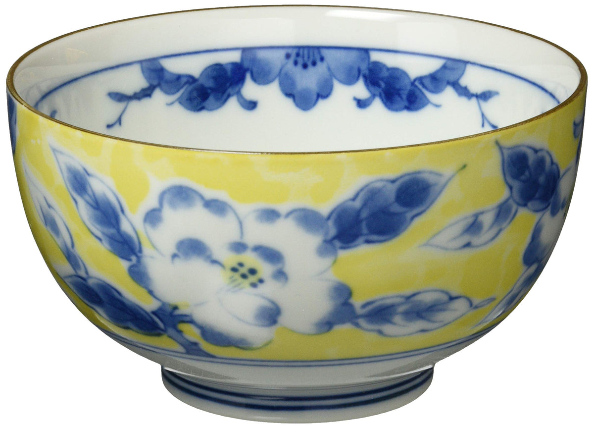 Mino Ware 132-1118 Small Bowl with Yellow Flower Patterns