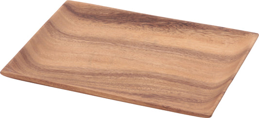 Fujiboeki 30146 Rectangular Tray, XL Size, Width 12.6 inches (32 cm), Brown, Acacia, Natural Wood, Break-Resistant, Lightweight, Wooden Tableware
