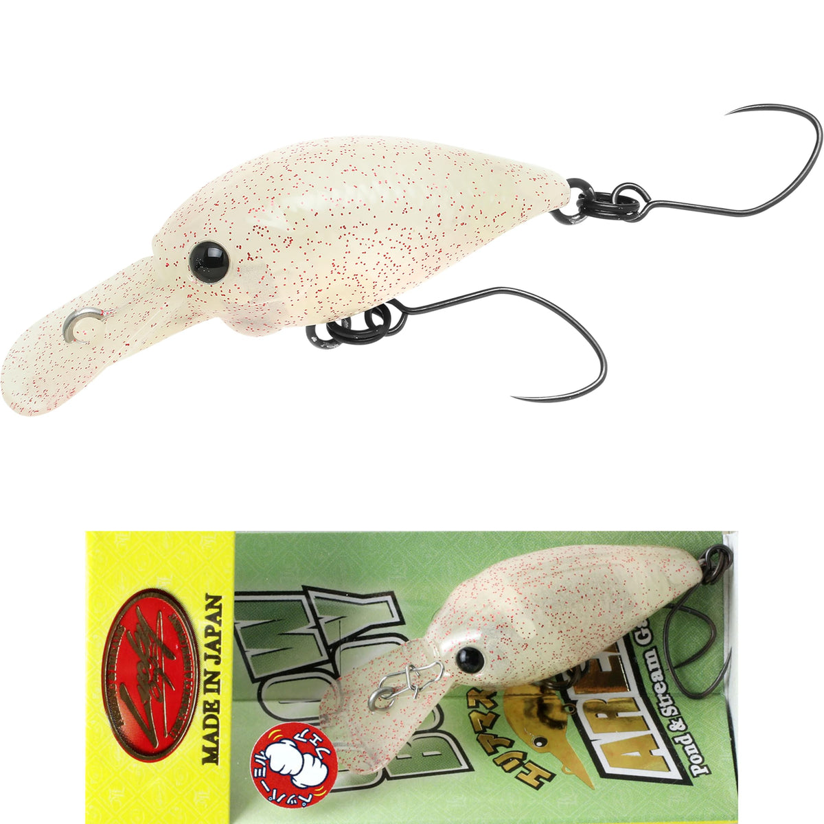 LUCKY CRAFT Deep CRA-Pea SFT, Perfect Wobbling, Area Pond Fishing Crank, Freshwater Lake, Trout Fishing, BFS Lure (1027 GB Clear Red Pepper)