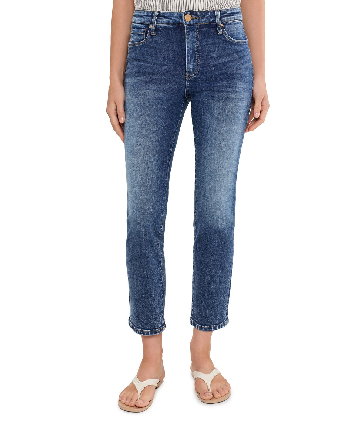 KUT from the Kloth Womens Reese High-Rise Fab Ab Ankle Straight, Fresh, 12, 27.25