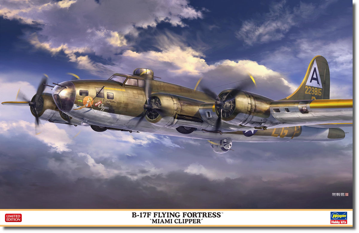 Hasegawa 1:72 Scale B-17F Flying Fortress “Miami Clipper” Plastic Model Kit HAS-02462