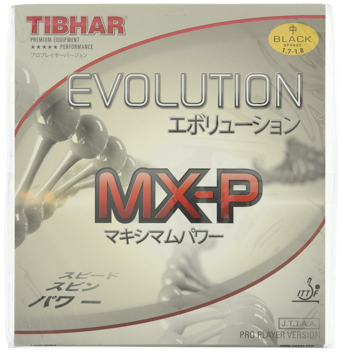 Tibhar Evolution MX-P Table Tennis Rubber (Black, 1.9-2.0)