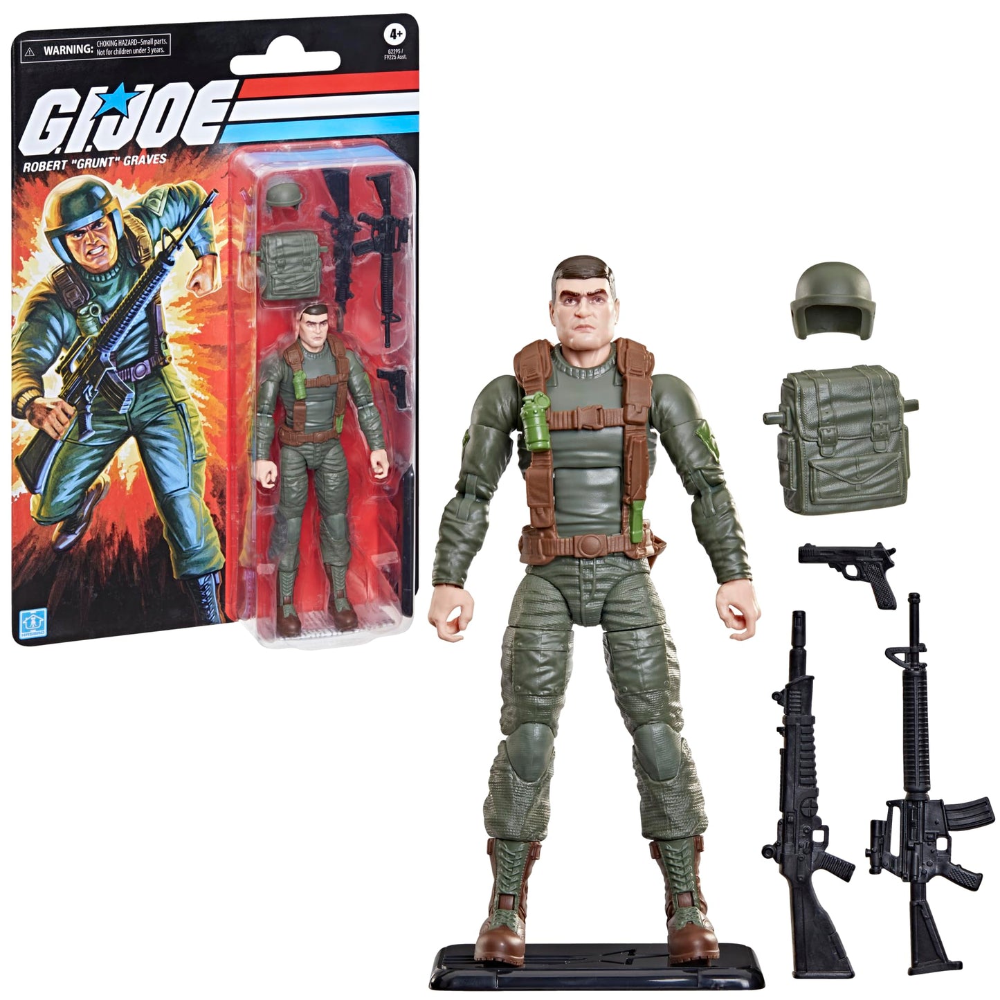 G.I. Joe Classified Series Retro Cardback Robert Grant Graves Collectible 6" Action Figure Set with 7 Accessories
