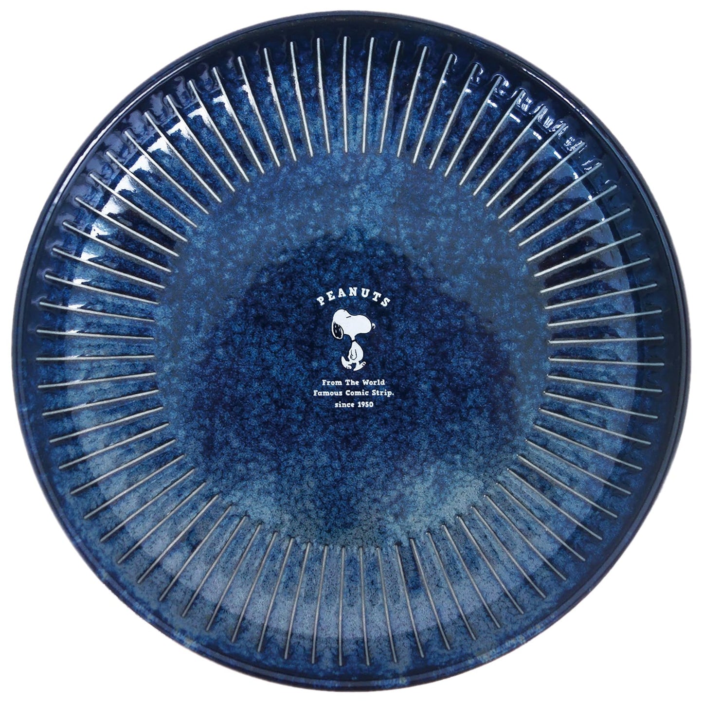 金正陶器(Kaneshotouki) Peanuts 614117 Snoopy Plate, Curry Plate, Pasta Plate, Approx. 8.3 inches (21 cm), Microwave Safe, Dishwasher Safe, Indigo, Made in Japan