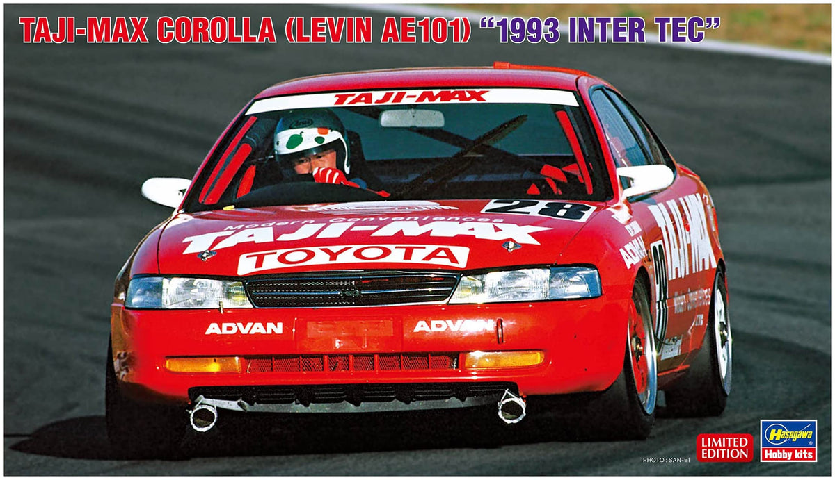 Hasegawa 20630 1/24 Taji-Max Corolla, Levin AE101, 1993 Inter Tec Model Kit, Multi-Colour