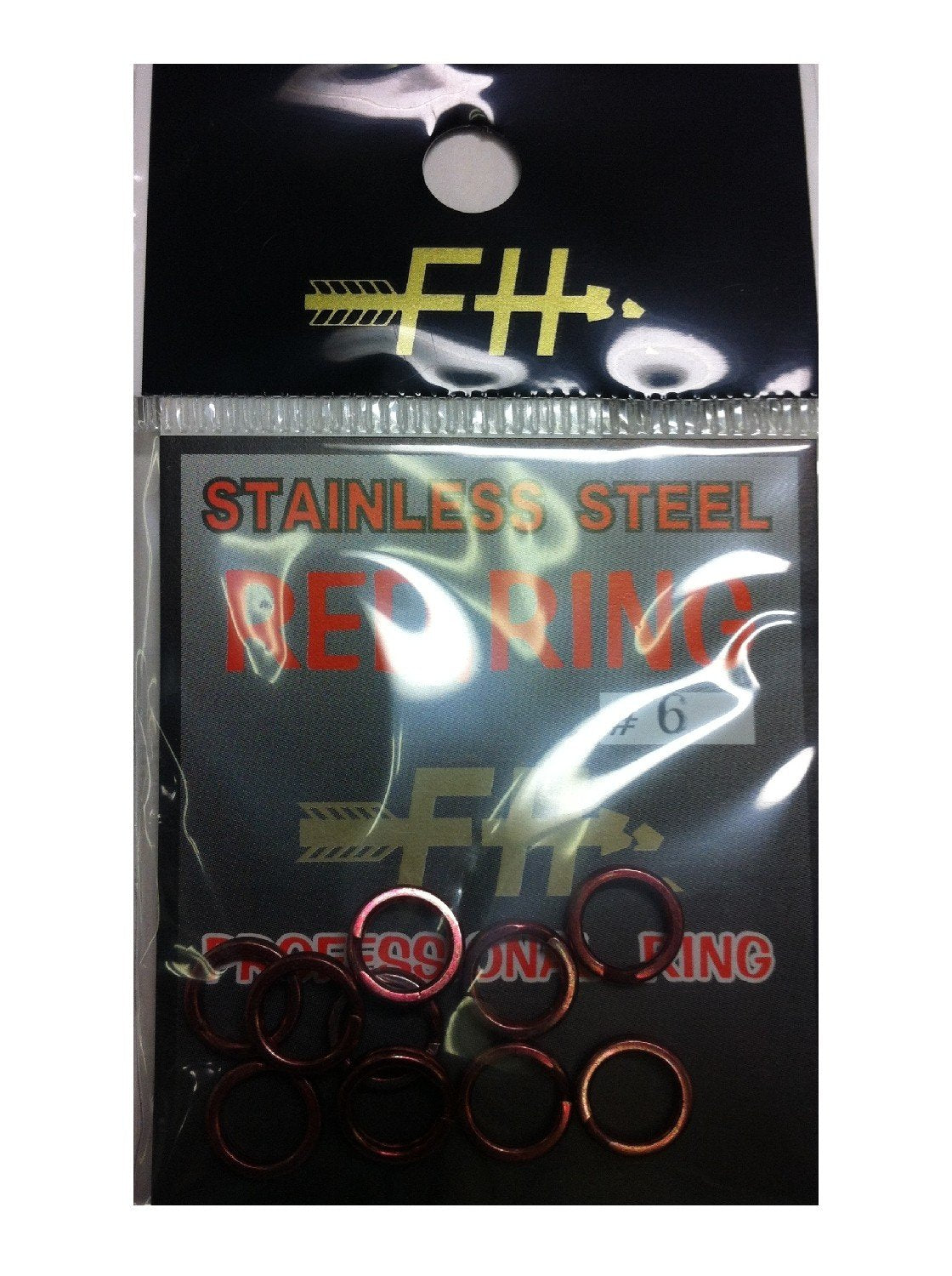 フィールドハンター Field Hunter Stainless Steel Split Ring Red #6