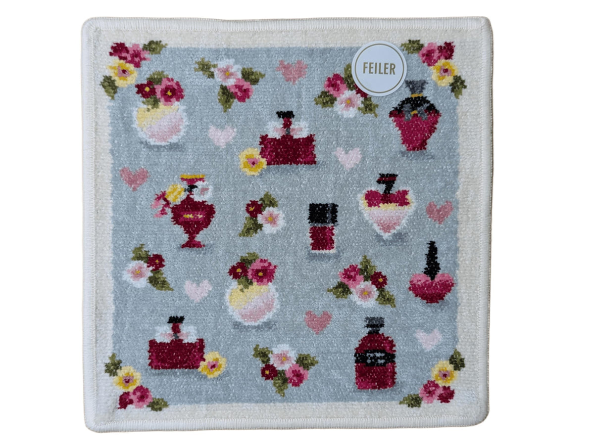 FEILER Fragrance Rose Gray Handkerchief 9.8 x 9.8 inches (25 x 25 cm)