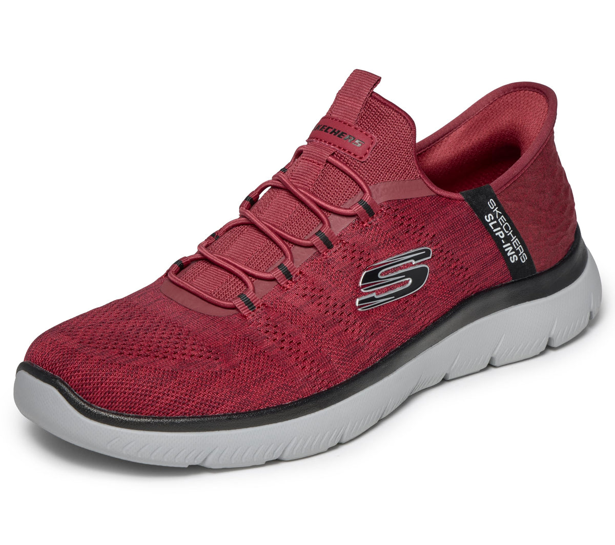 Skechers Mens Summits Key Pace Hands Free Slip-in Red/Black 8 Wide