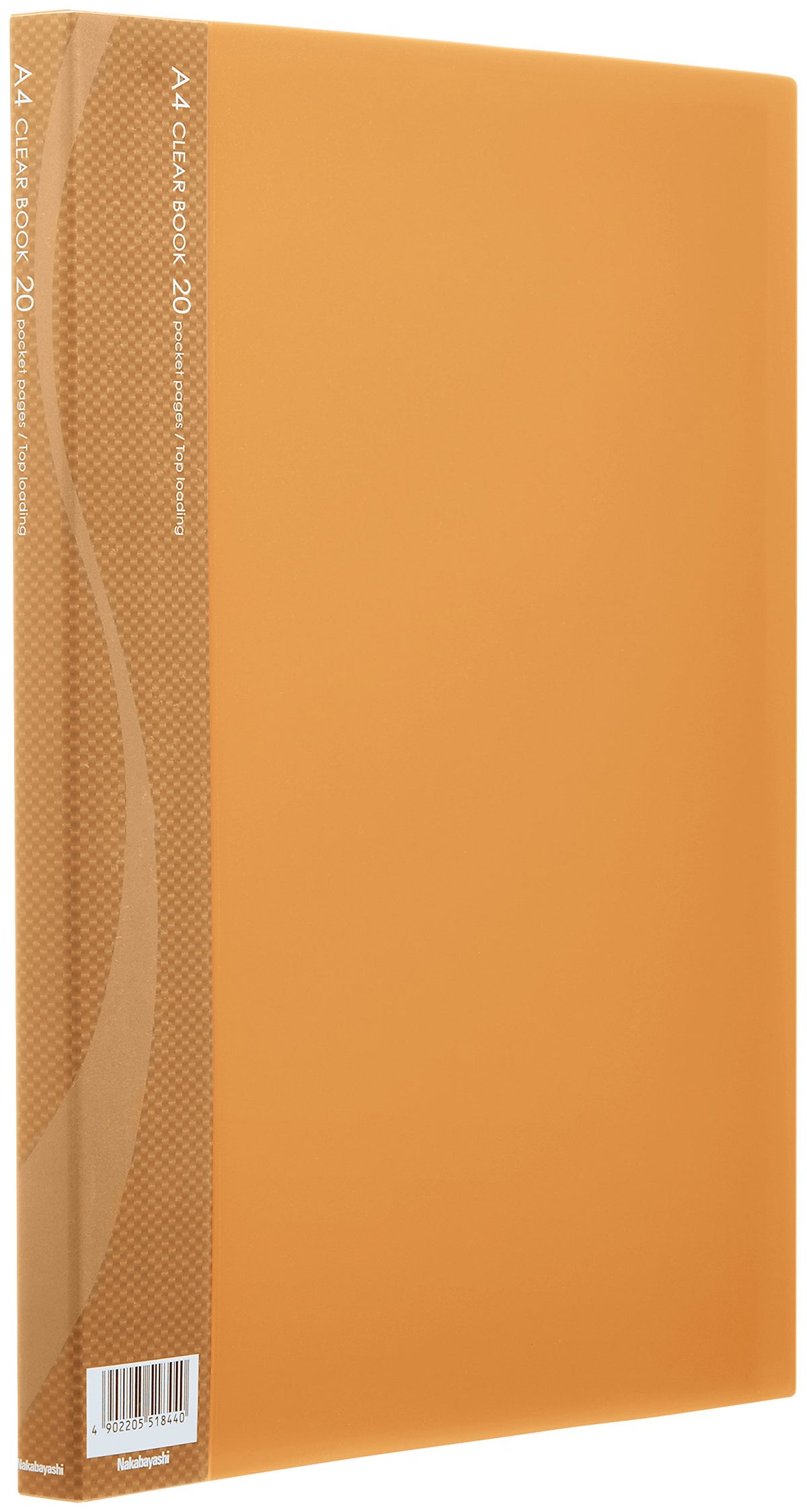 Nakabayashi CB1032Y-N A4 Clear Book, 20 Pockets, Basic Color, Yellow