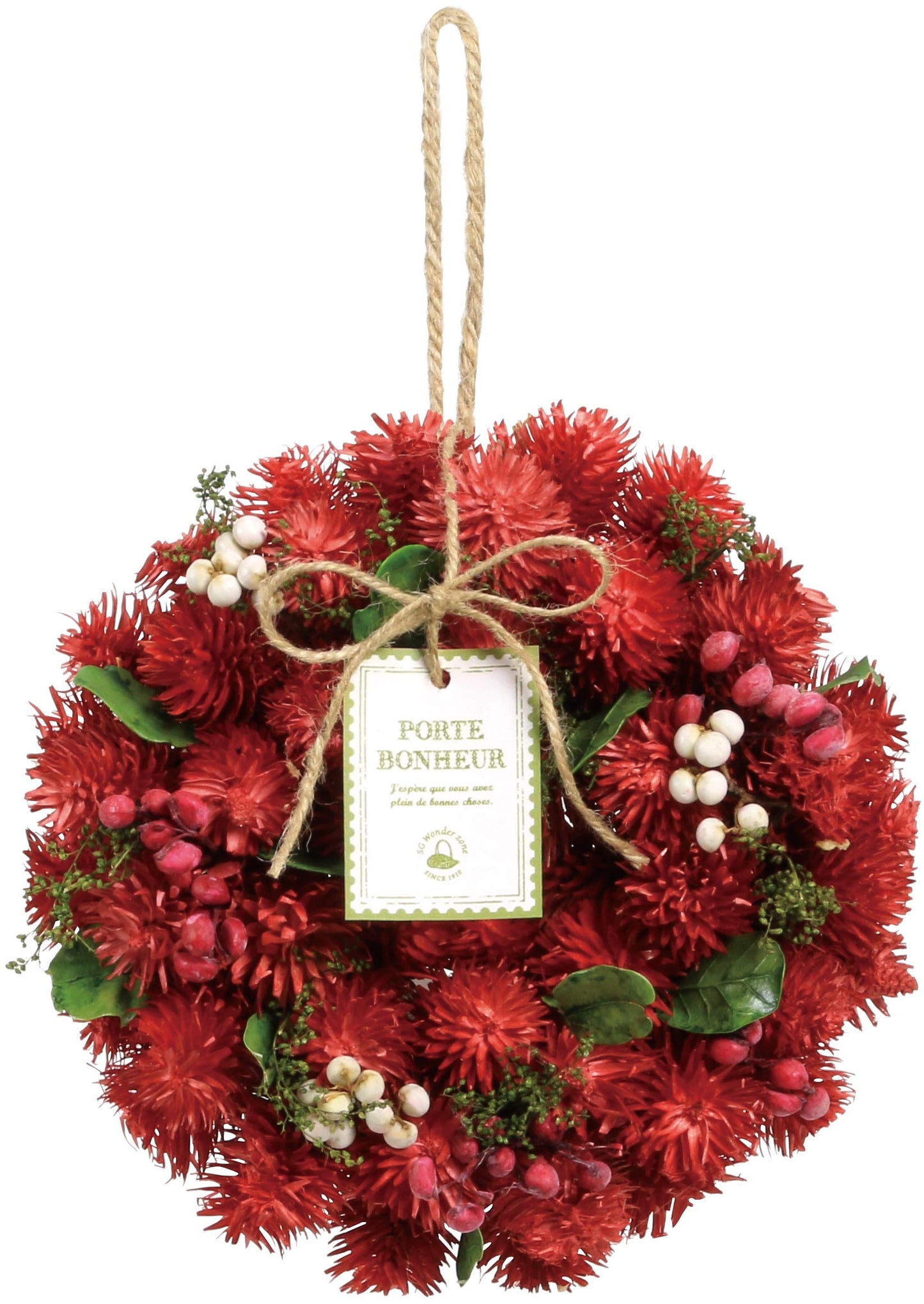 SG Wonder Zone 660-018S Complete Wreath, 0.7 inches (18 mm), Strawberry, Small, All Seasons, Wreath, Box, Red, Gift, Gift