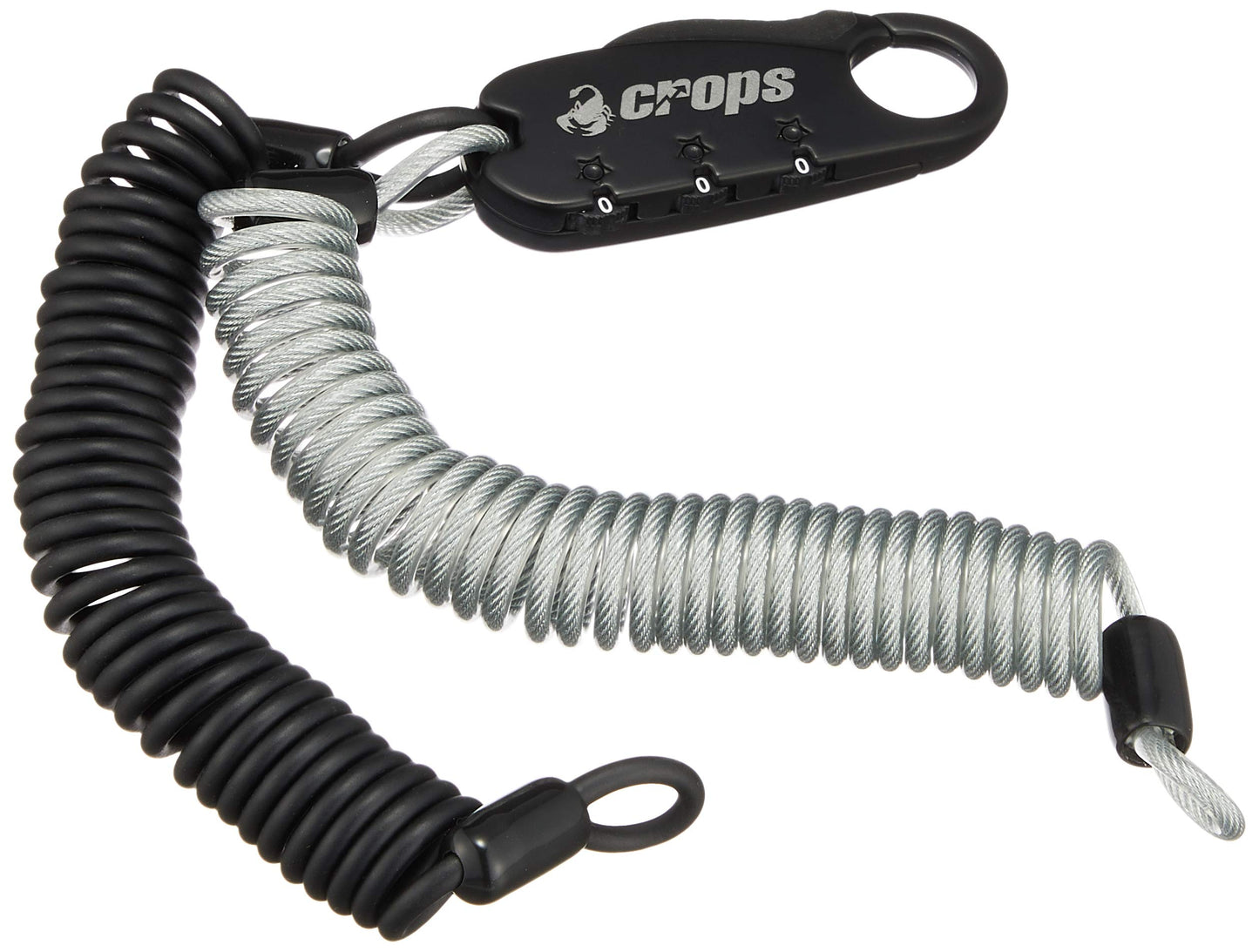 Crops Q3DUO Double Coil Cable Lock, Macho, Heavy Metal