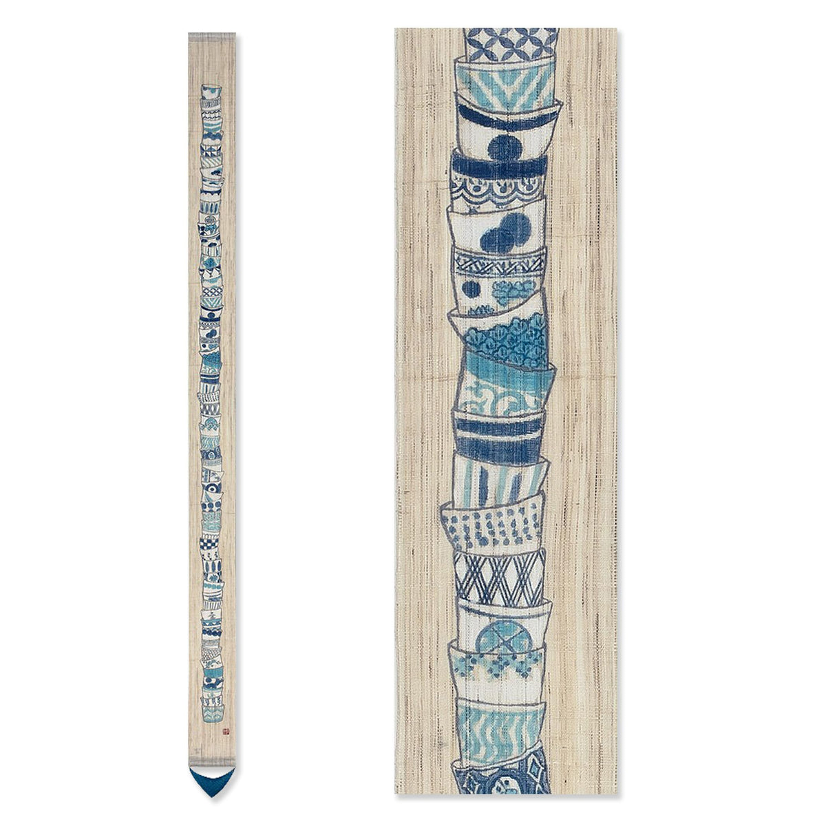 Kyoto Rousimman Lodge Hand Painted Thin Tapestry [Buckwheat Boar Mouth Layer] Luciere Japan Approx. 3.9 x 66.9 inches (10 x 170 cm), Hemp Fabric Tapestry Wall Scroll Interior Display Japanese Modern