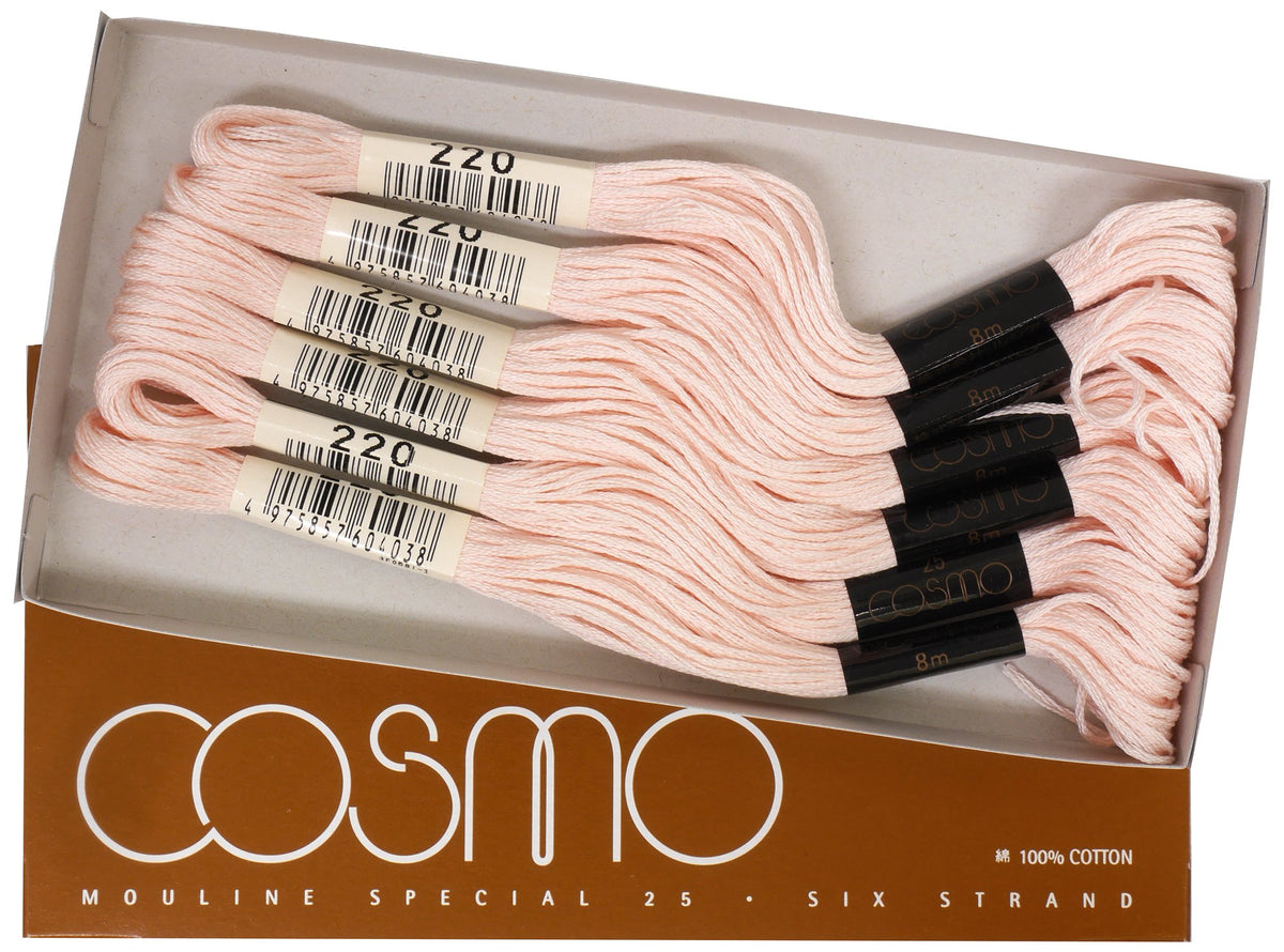 Cosmo No. 25 Embroidery Thread, 26.2 ft (8 m) Bundles, 1 Box Containing 6 Bundles