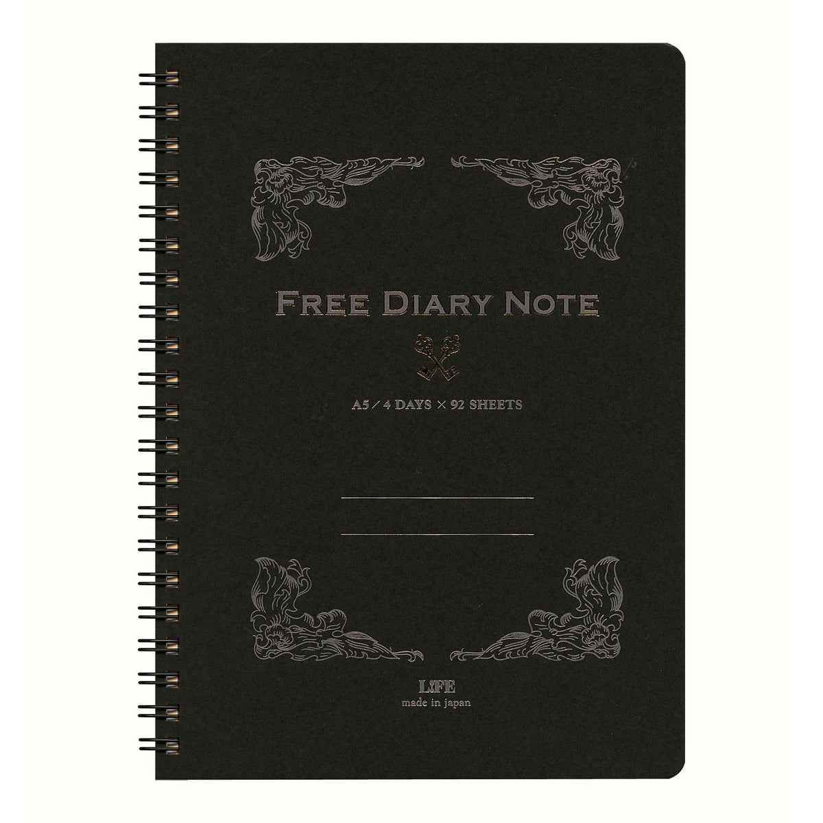ライフ Life Notebook Free Diary A5 Black D1529