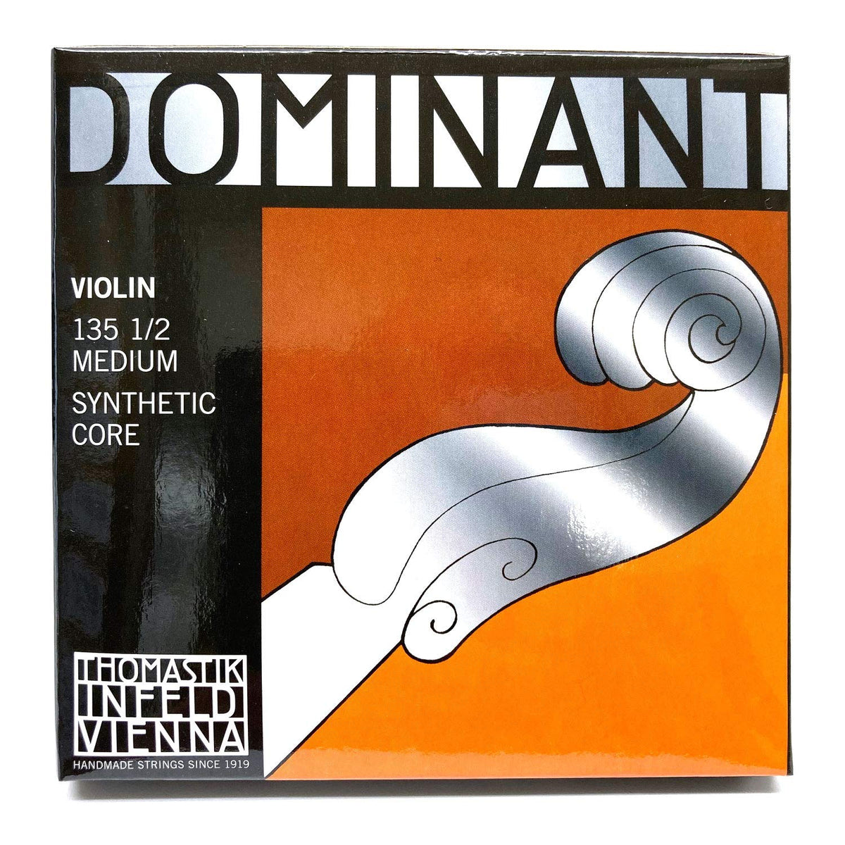 Thomastik-Infeld Dominant Violin Strings Complete Set, 1/2 Size, Medium Tension - 135.12 - Synthetic Core A & D Aluminum, G Silver Wound, E Steel Removable Ball End - The Reference Standard for Violin