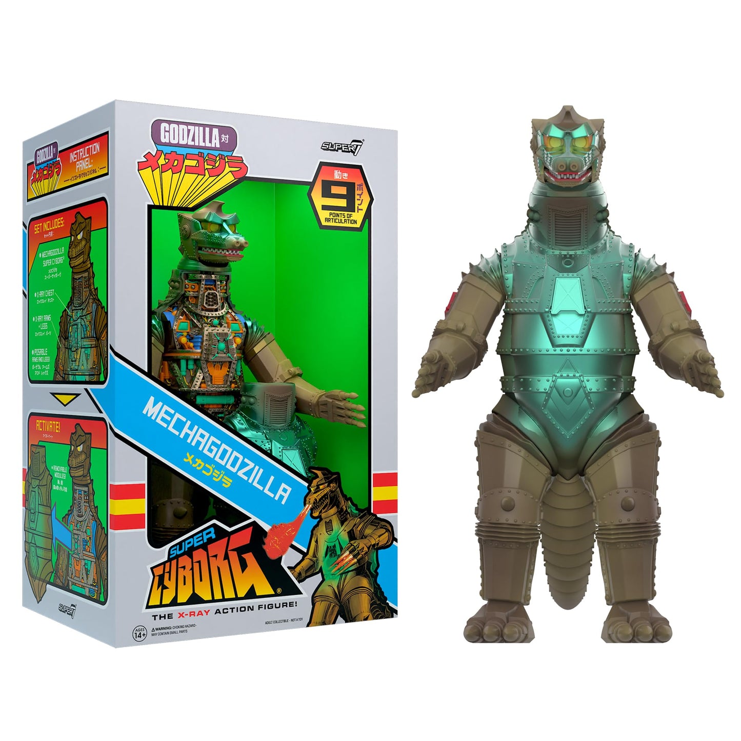 Super7 Super Cyborg Toho Mechagodzilla - 11" Toho Godzilla Action Figure Classic Monster Movie Collectibles and Retro Toys