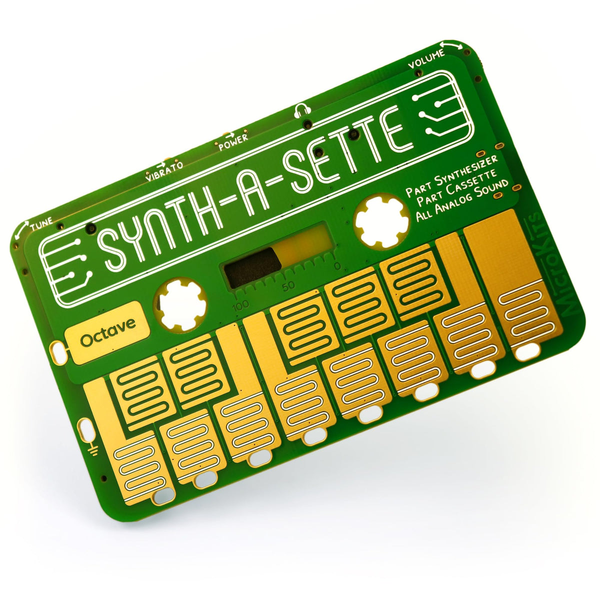 Synth-a-Sette: The Original Cassette Sized Analog Synthesizer. Play Melodies On The Go With This Pocket Synth Or Create Your Own Banana Keyboard Using Conductivity